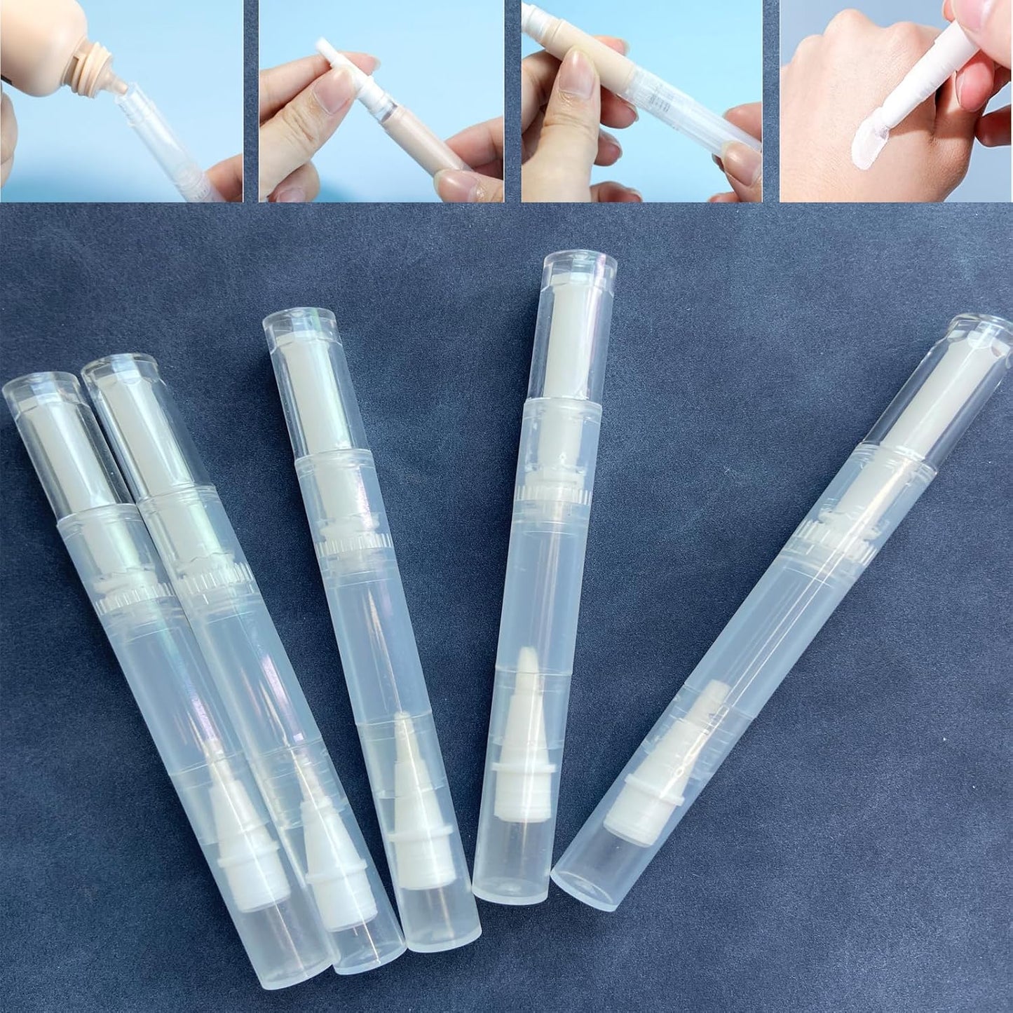 UPZIGS 12 Pcs Cuticle Oil Pens - Fillable 3ml Nail Oil with Brush | Transparent Twist Design