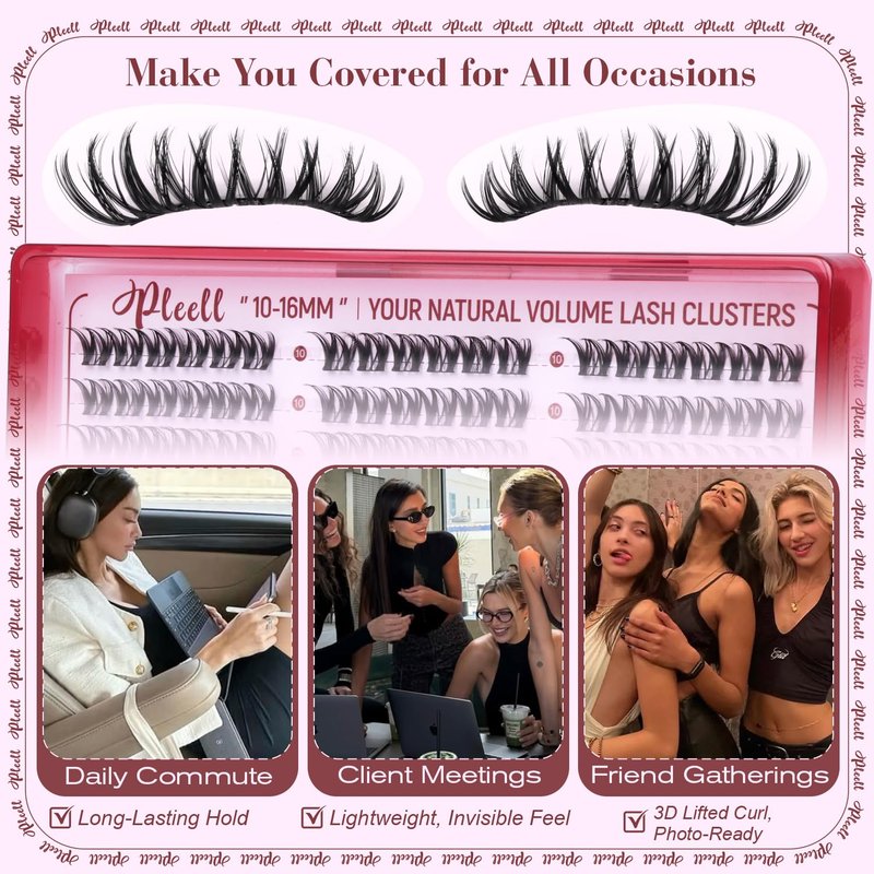 Flaunt Lash Clusters - Wispy Faux Mink Eyelash Extensions | 10-16mm D Curl Volume Lashes