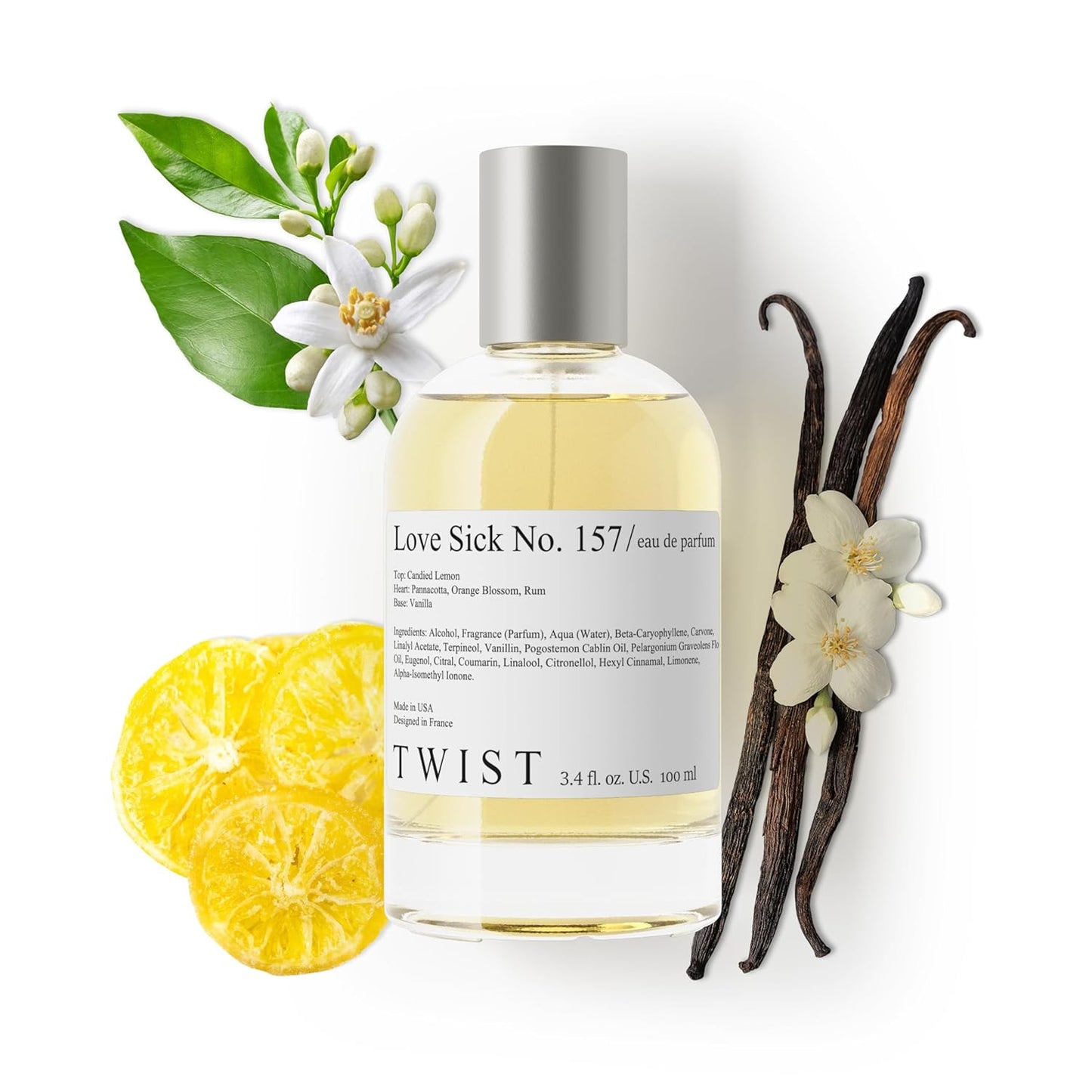 Twist Love Sick No. 157 - Long-Lasting Women's Perfume | Vegan Candied Lemon & Vanilla Fragrance - 100 ml | 3.4 fl. oz.