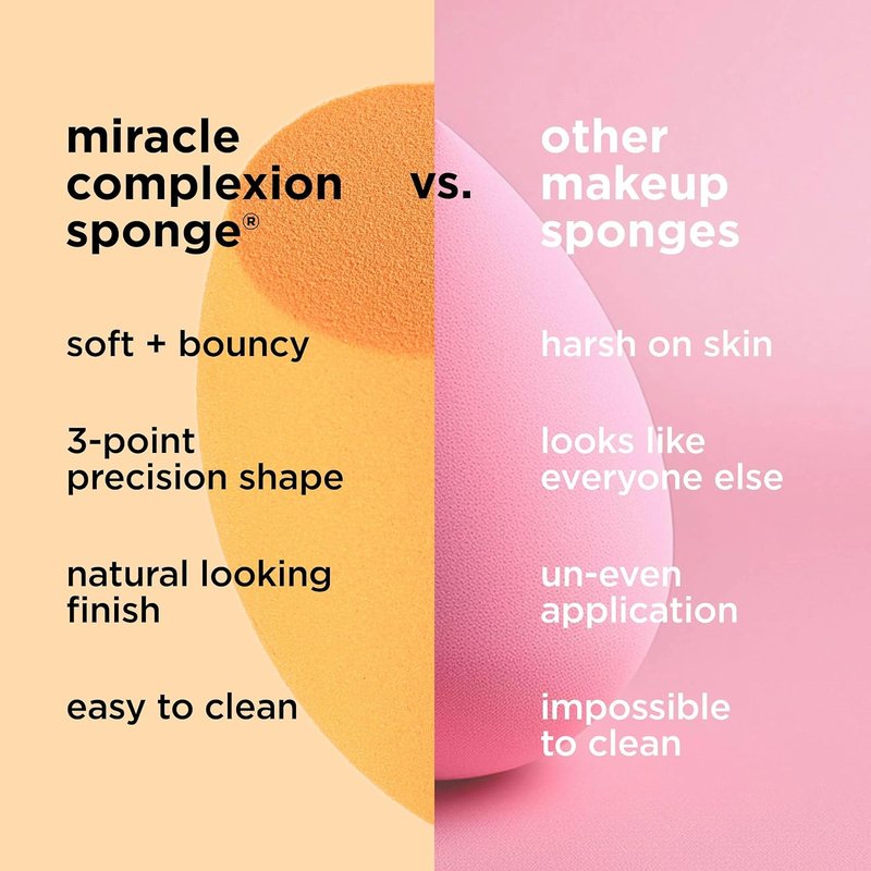 Real Techniques Makeup Blending Sponges - 6 Pack for Flawless Application | Miracle Sponges for Foundation & Powder