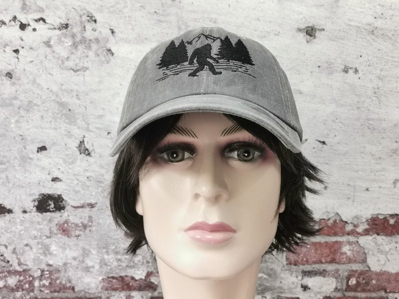 Hepandy Embroidered Big Foot Hat, Embroidered Baseball Cap for Women Men, Gifts for Father Day, Washed Grey Outdoor Adjustable Dad Hat