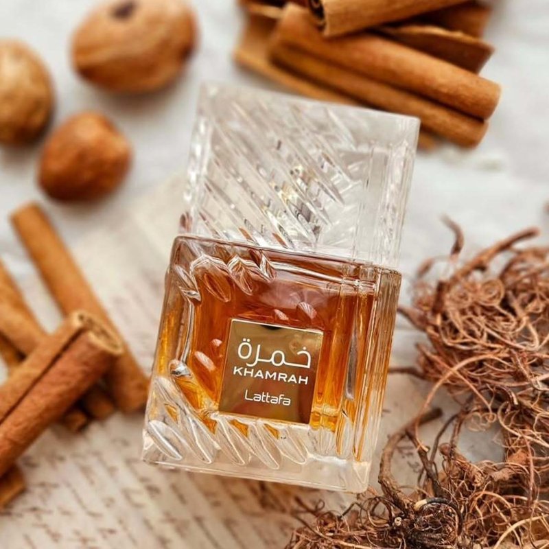 Lattafa Khamrah Eau De Parfum Unisex 3.4 Fl Oz - Long-Lasting Arabic Fragrance | Luxury Gift Set with Spicy, Sweet & Woody Notes