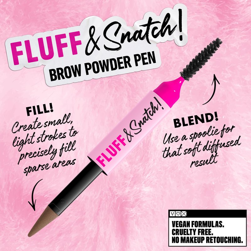 NYX PROFESSIONAL MAKEUP Fluff & Snatch Brow Powder Pen, Cream To Powder Eyebrow Pen For Soft, Defined Brows, Smudge and Transfer-Resistant Formula - Taupe