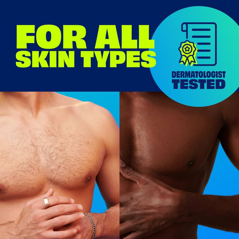 Nair Men Hair Remover Body Cream, Quick and Easy Body Hair Removal Cream for Men, Aloe and Lanolin, Dermatologist Tested, 12 Oz