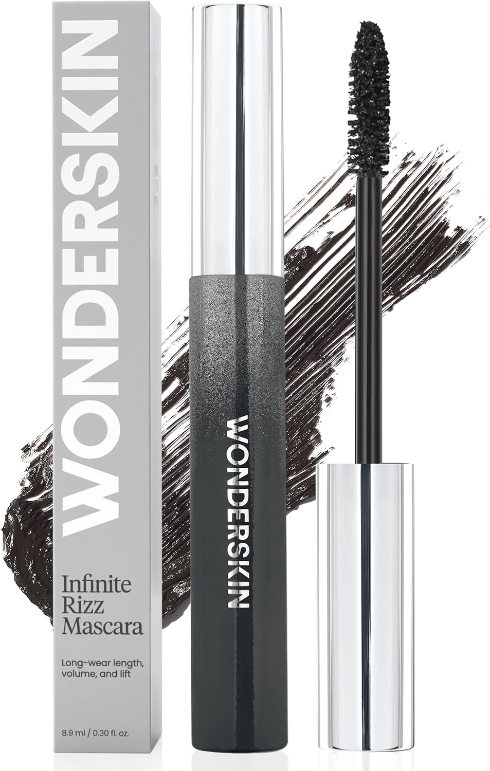 Wonderskin Infinite Rizz Mascara - Volumizing Black Mascara for Length & Long-Wear | Smudge-Proof & Water-Resistant