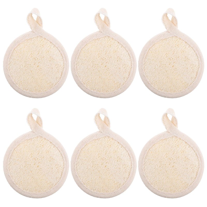 6 PCS Face Loofah, Face Sponges Loofah Exfoliator Scrubber Pads for Cleaning, Natural Facial Scrub Pads Loofahs for Women Men Washing Faces, Bath Shower