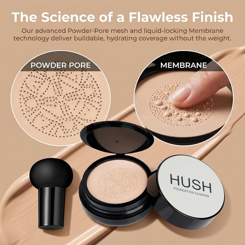 Hush Makeup Foundation - Lightweight Glow Foundation for Mature Skin | Infused with Hyaluronic Acid & Peptides