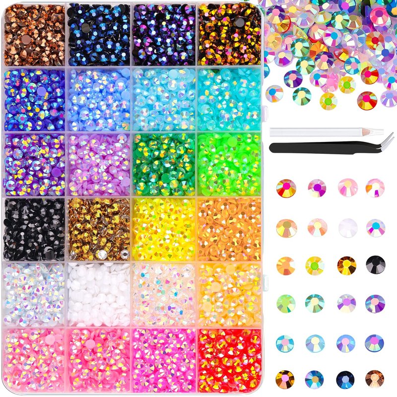 Resin Jelly Rhinestones - 6600 Pcs Mixed-Color 5mm Flatback Gems for DIY Crafts, Clothing, Nail Art & More