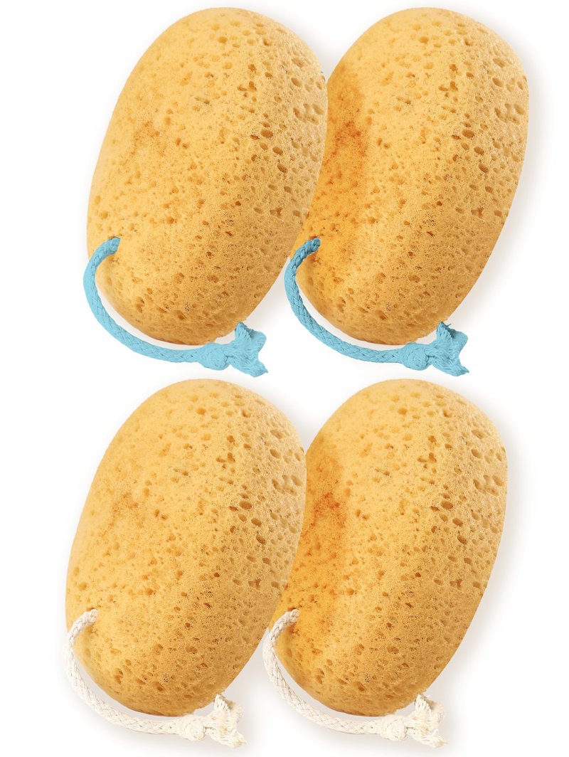 Bath Sponges for Shower, Azymi 4-Pack Sponge Bath for Women Men, Exfoliating Sponge Body Puff with Dense Foam for Gentle & Deep Cleansing, Ultra-Soft for Sensitive Dry Skin
