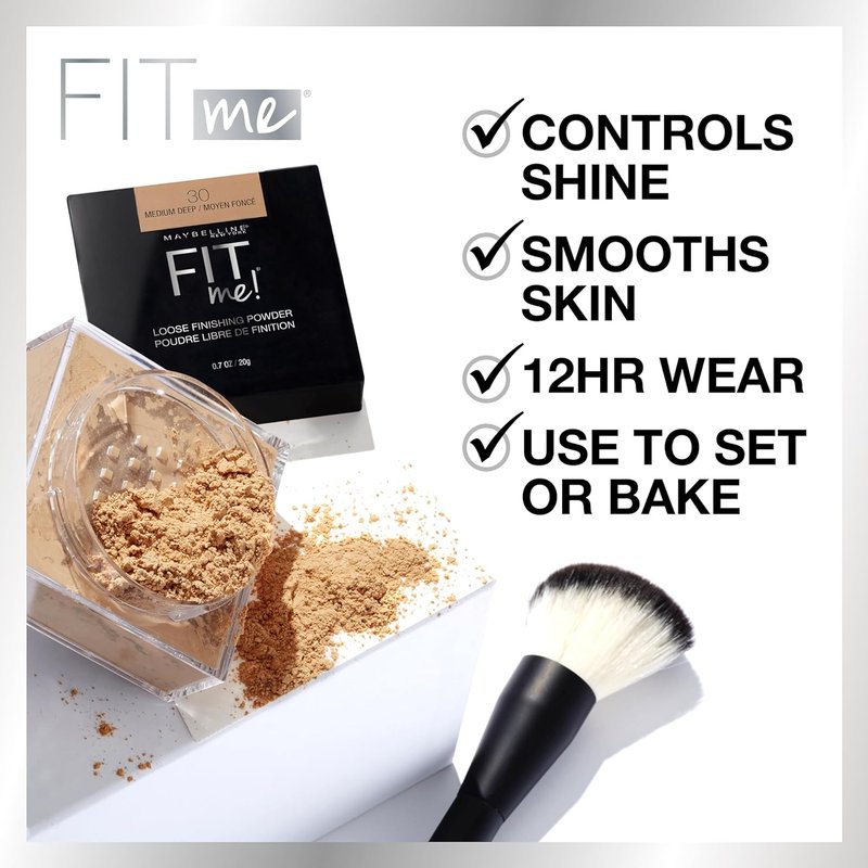 Maybelline Fit Me Loose Setting Powder - Medium Face Finishing Makeup | 1 Count