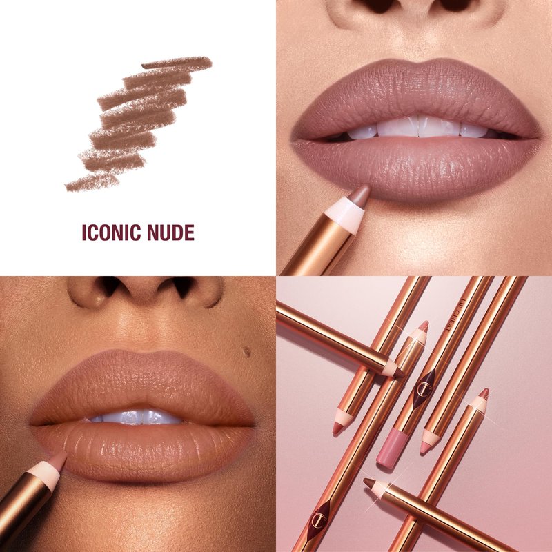 Charlotte Tilbury Lip Cheat Lip Liner Pencil - Gives Lips a Fuller-Looking, Defined Pout - Enriched with Jojoba Oil & Hyaluronic Acid - Waterproof, Smudge-Proof & Transfer-Proof - Iconic Nude