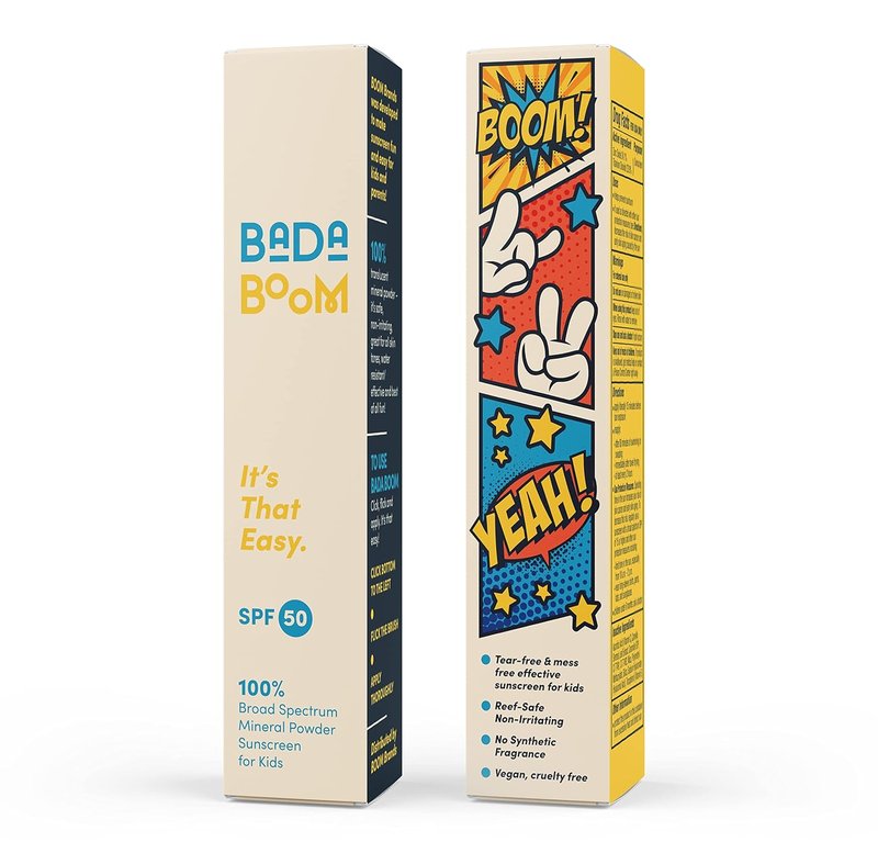 Bada Boom Mineral Sunscreen Powder - SPF 50 Brush-On Formula for Kids & Sensitive Skin