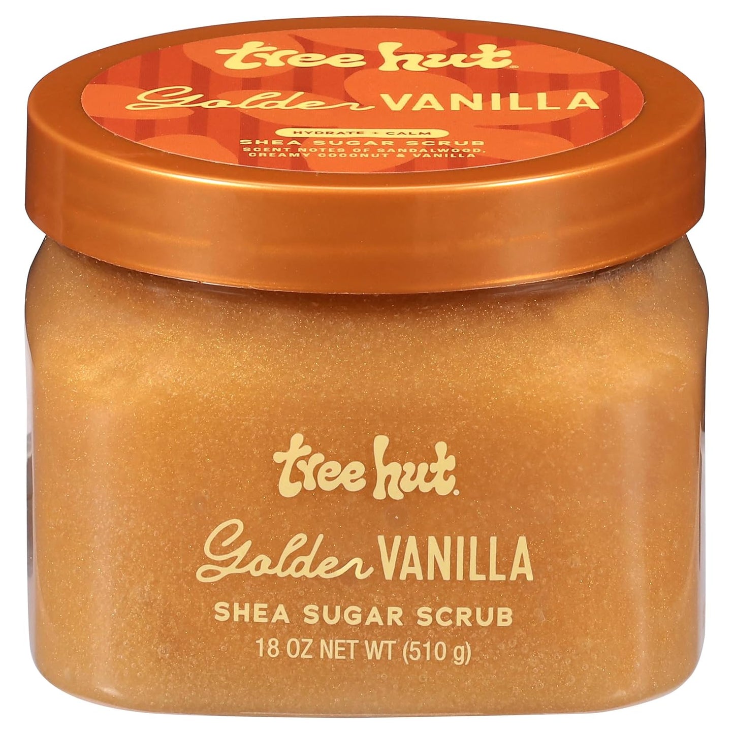 Tree Hut Golden Vanilla Body Scrub - Exfoliating Sugar Scrub with Shea Butter & Essential Oils | 18 Oz