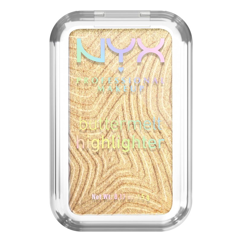 NYX PROFESSIONAL MAKEUP Buttermelt Highlighter, Powder Highlighter Makeup, With Up to 12H Wear and High Impact Glow - 25 Butta Than Gold (Light Gold)