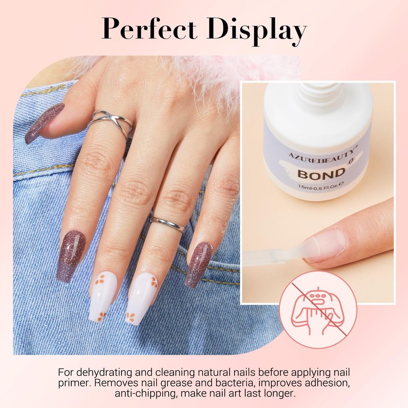 AzureBeauty Dip Powder Liquid Set 15ml/0.5oz Nail Repair Cuticle Oil Dip Powder Base Top Coat with Activator, Bond, Cuticle Care for Dipping Powder Nail Kit, No Need Nail Lamp