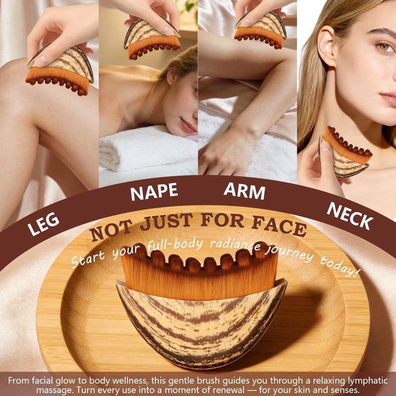 Pnctho 2026 New Lymphatic Contour Face Brush,lymphatic drainage massager for Chin & Neck, Jawline & Neck Lymphatic Massage Brush for Contouring, De-Puffing & Smoother Skin, Skin Firming