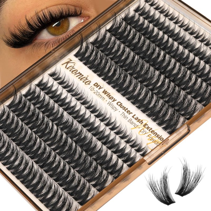 Kiromiro Lash Clusters Wispy Clusters Eyelash Extensions 10-20mm Fluffy Individual Lashes Extension DIY CC Curl Cluster Lashes Volume Eyelash Clusters
