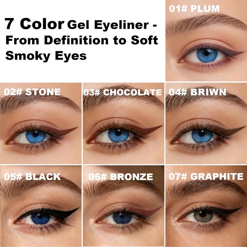 Plum Gel Eyeliner Pencil - Smudge-Proof Waterproof Formula | Long-Lasting High Pigment for Mature Women