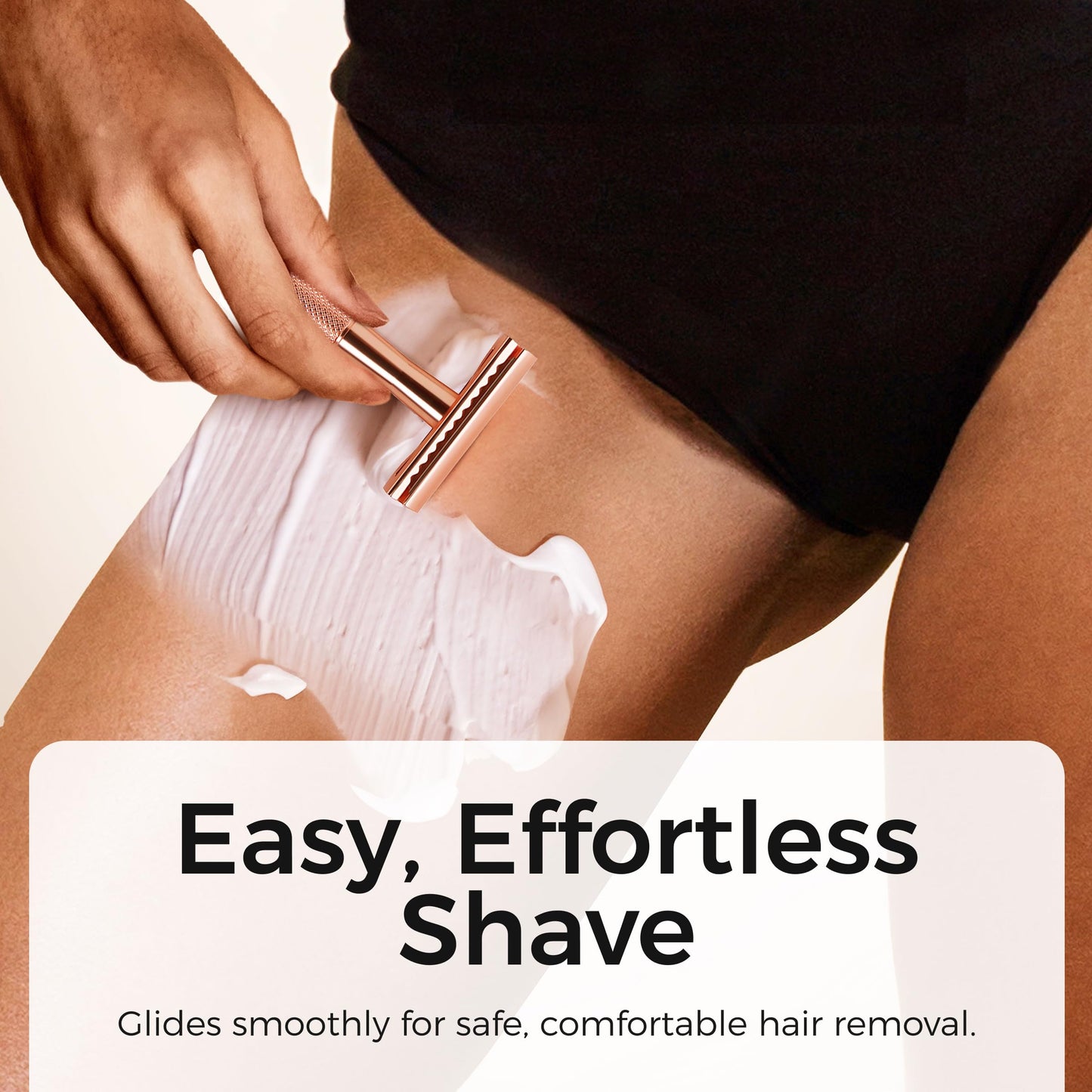 ZOMCHI Safety Razor for Men&Women with 5 Double Edge Safety Razor Blades, Double Edge Razor, Reusable Razor, Plastic Free – Rose Gold