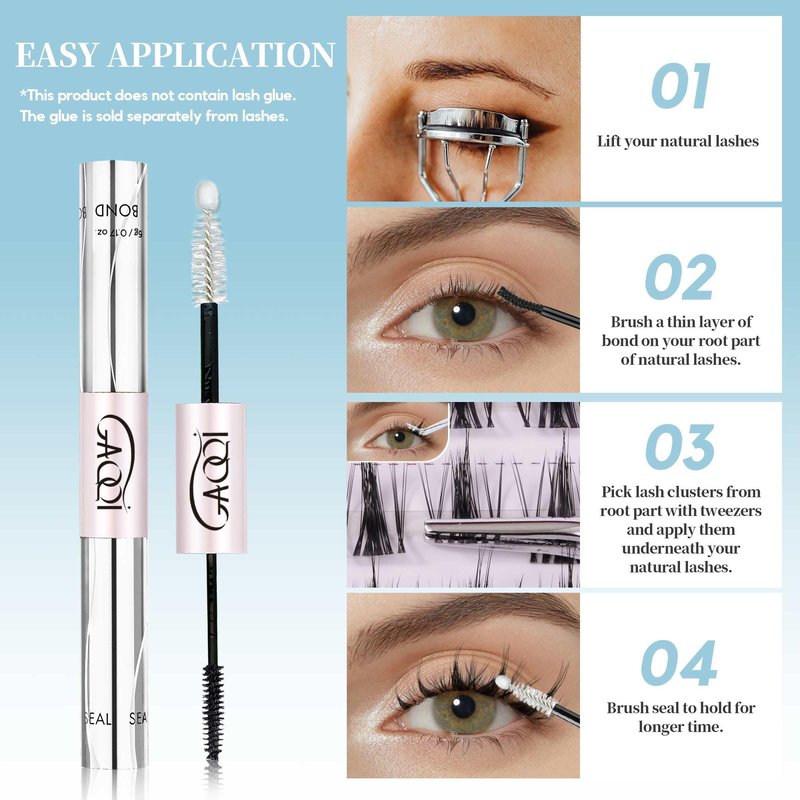 GAQQI Lash Clusters Wispy & Natural Eyelash Clusters Clear Band, 10-14mm Cluster Lashes 120PCS, Cluster Eyelash Extensions C Curve, Cluster Lashes Ultra-thin & Soft Invisivle Band (FEATHER)