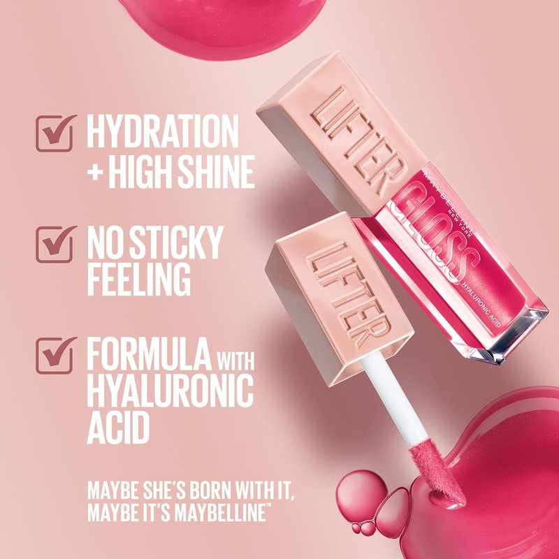 Maybelline Lifter Gloss - Hydrating Lip Gloss with Hyaluronic Acid for Plumper Lips | Pearl Silver Clear, 0.18 Ounce