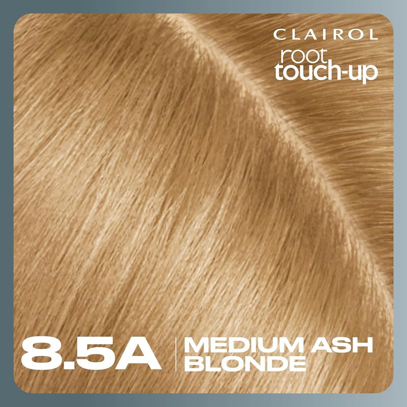 Clairol Root Touch-Up Permanent Hair Dye - 8.5A Medium Ash Blonde | 100% Gray Coverage | Easy Brush Application | Pack of 2