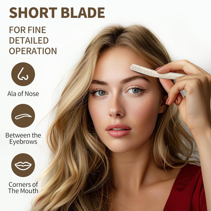 6-Pack Eyebrow Razor for Women | Dermaplane Facial Razor for Face | Hair Trimmer Face Razor for Body Use | Multipurpose Facial Hair Removal Disposable Blades Eyebrow Tool
