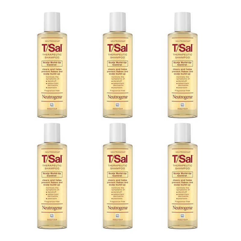 Neutrogena T/Sal Therapeutic Scalp Shampoo for Scalp Build-Up Control with 3% Salicylic Acid, Scalp Treatment for Dandruff, Scalp Psoriasis & Seborrheic Dermatitis Relief, 4.5 fl. oz (Pack of 6)