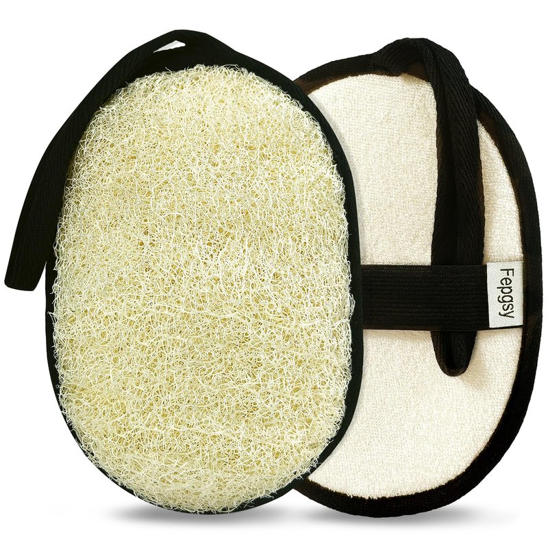 Natural Loofah Sponge (2 Pack),Large 7"x5.1"Shower Loofah Sponge Exfoliating Body Scrubber for Women and Men,Natural Materials are Easily Biodegradable and Bath Exfoliation Doesn't Hurt The Skin