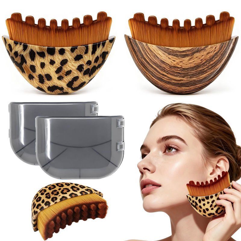 2PCS Lymphatic Drainage Gua Sha Face Brush for Sculpting, Lymphatic Contour Face Brush for Reduce Puffiness & Lift, Super Soft Manual Massager for Facial Cleansing with Portable Case
