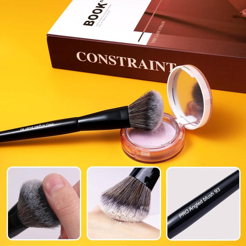 Bueart Design PRO Angled Blush Makeup Brush 93 - Premium Soft Bristles for Blush & Cream Applications