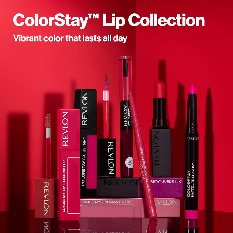 Revlon ColorStay Overtime Liquid Lipstick - Long-Lasting Dual-Ended Lip Color with Vitamin E | 005 Infinite Raspberry, 0.07 fl oz