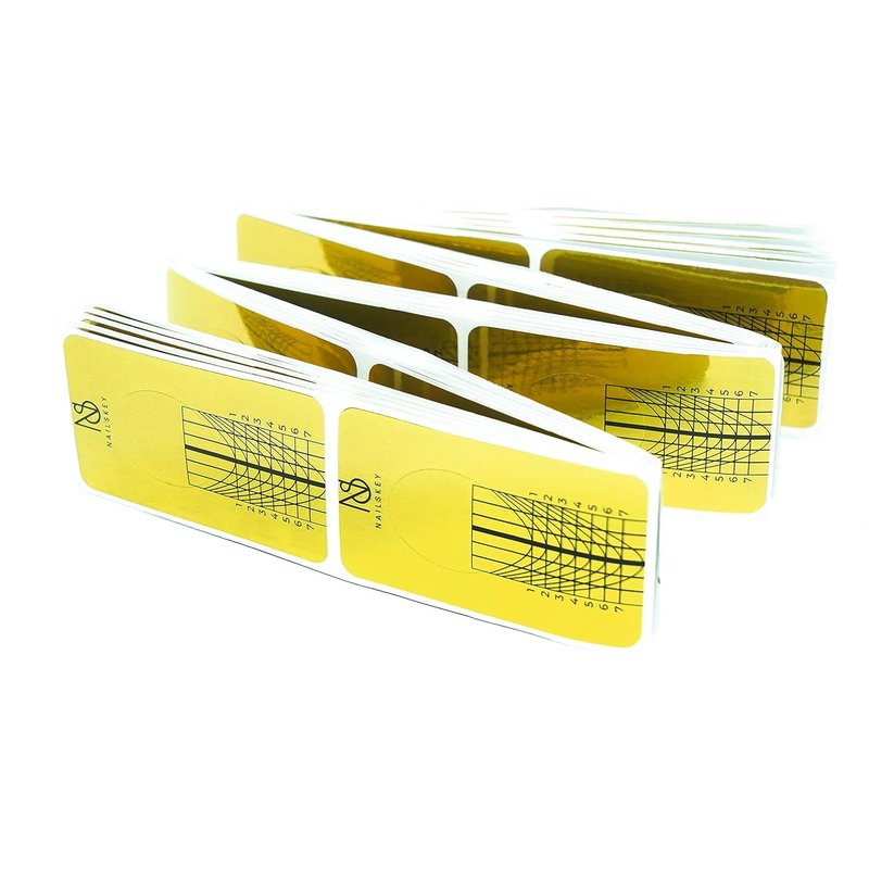 Nail Forms for Gel Builder - 100 Self-Adhesive Nail Extension Stickers | Acrylic & UV Gel Tip Sculpting Guide