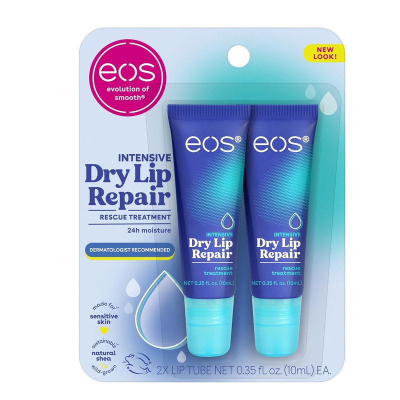 eos The Hero Lip Repair - Extra Dry Lip Treatment with 24HR Moisture & Natural Strawberry Extract | 0.35 fl oz, 2-Pack