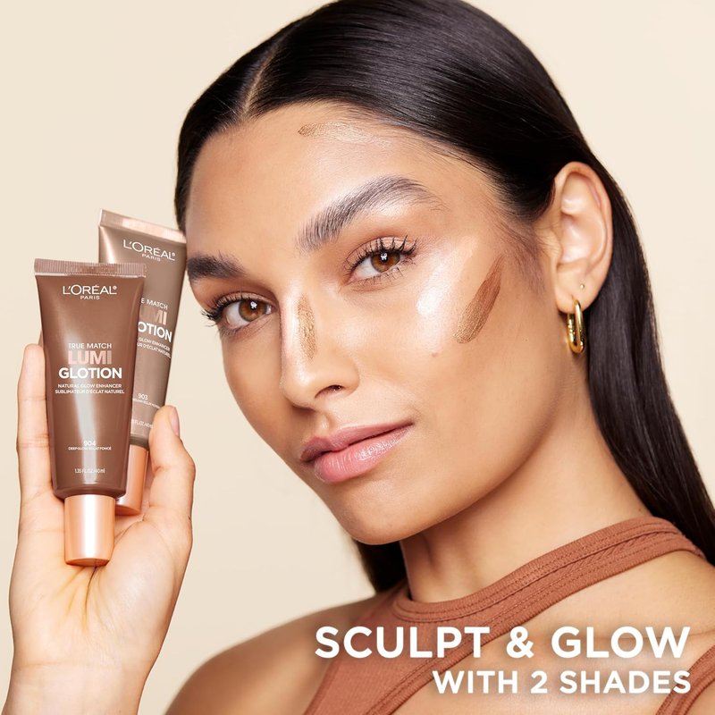 L’Oréal Paris True Match Lumi Glotion Bundle - Highlighter & Bronzer for Radiant Glow | Medium & Deep Shades