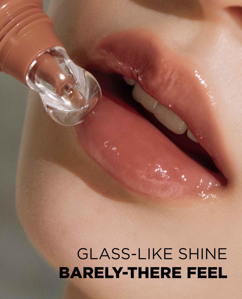 EITHER& Glazed Lip Oil - Glossy Tinted Lip Gloss, High Gloss Moisturizer with Peptides, Lightweight, Non-Sticky for Dry Lips, Lip Care 04 Hazel Muse (10g)