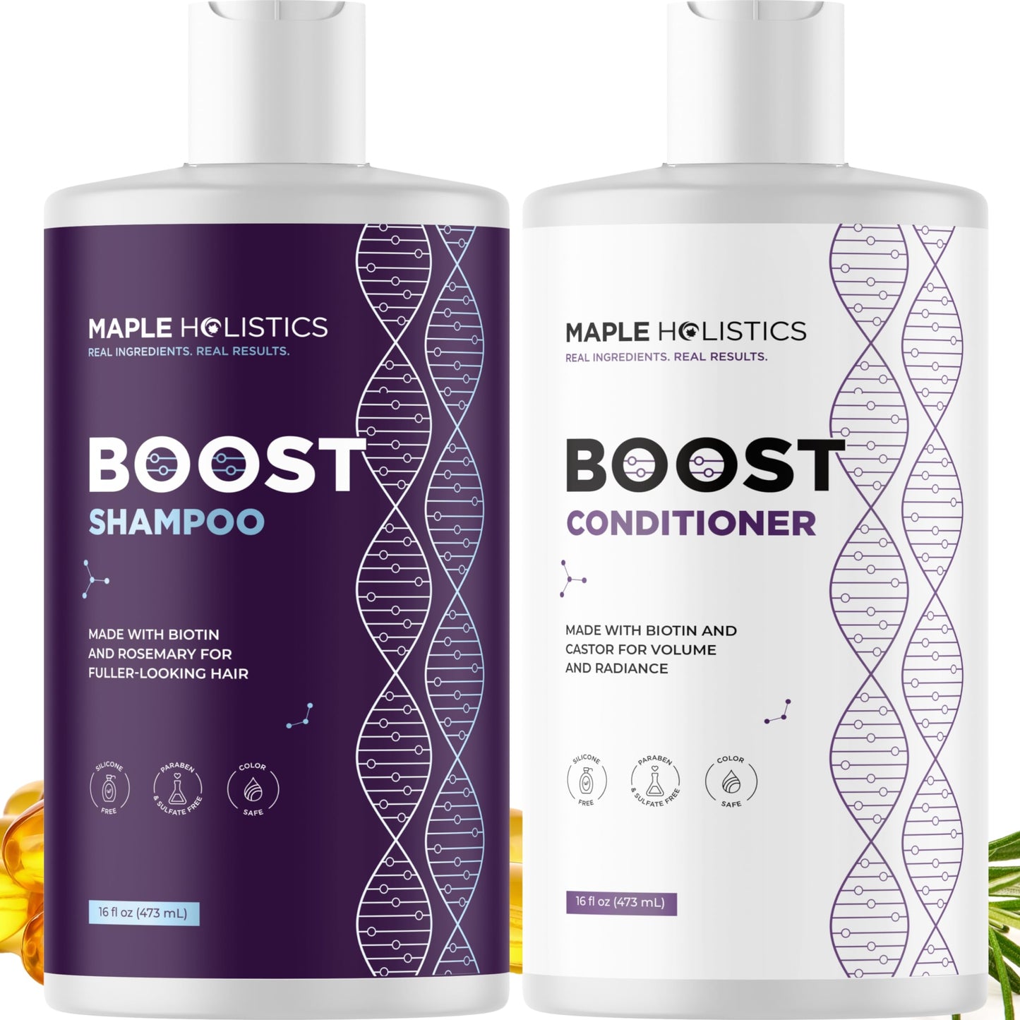 Volumizing Biotin Shampoo and Conditioner Set - Sulfate Free Shampoo and Conditioner for Dry Damaged Hair Care - Thinning Hair Shampoo and Conditioner