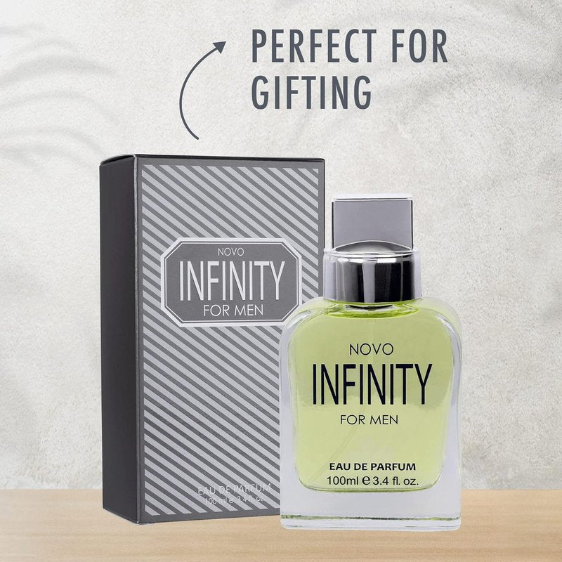 NovoGlow Infinity Eau De Parfum for Men - Refreshing Citrusy & Floral Scent | 3.4 Fl Oz Spray