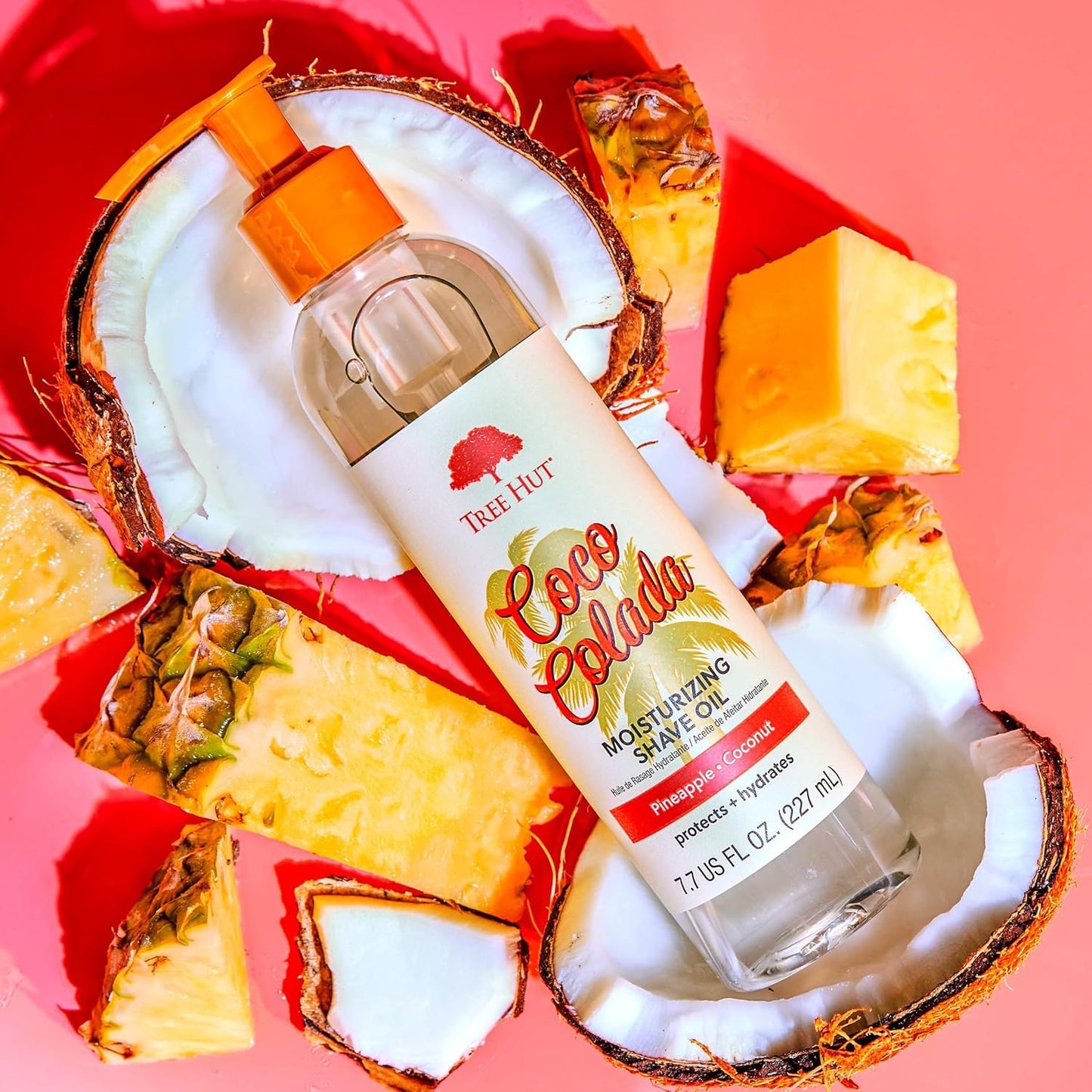 Tree Hut Coco Colada Moisturizing Shave Oil, Hydrating Gel-to-Oil Formula for a Close, Smooth Shave, 7.7 fl oz