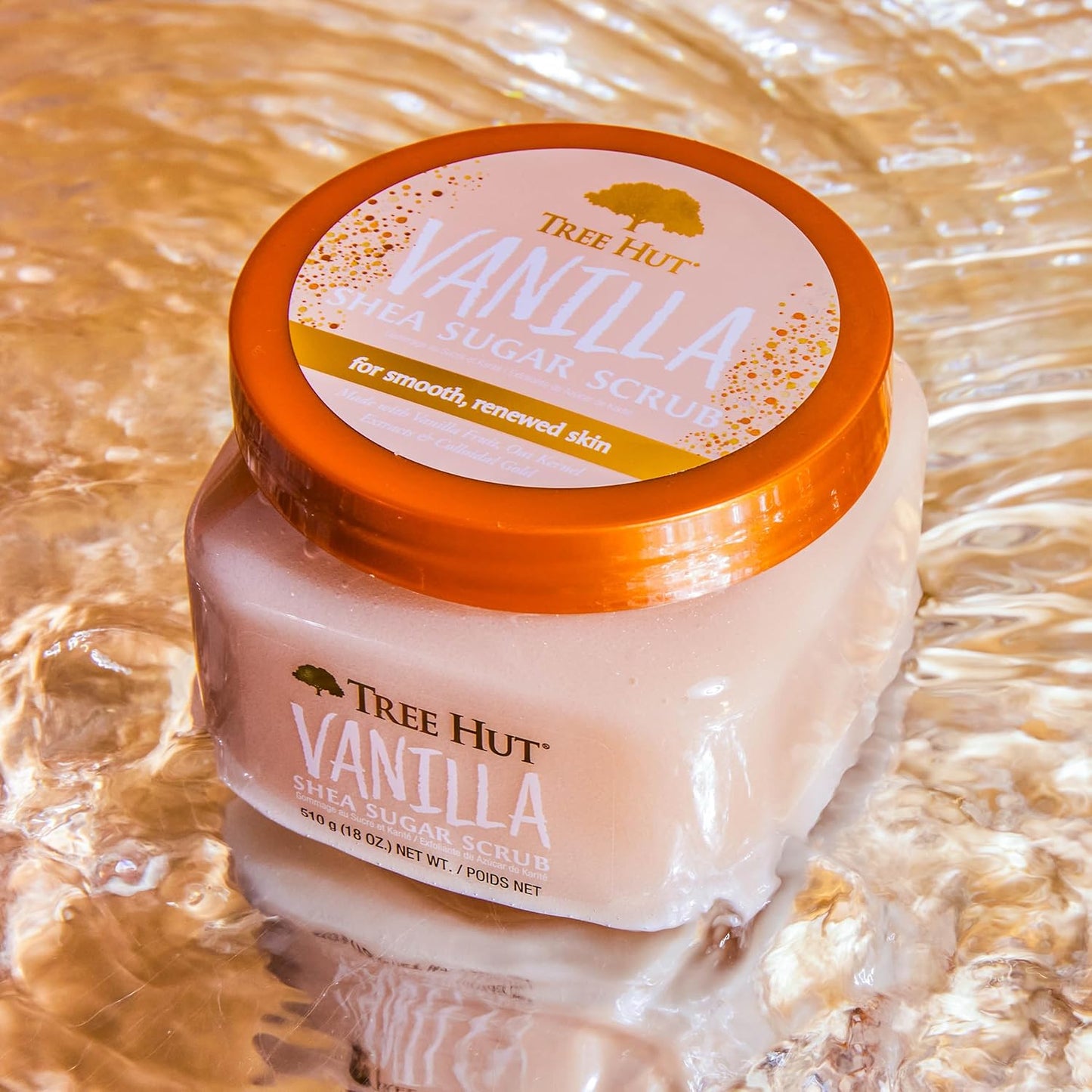 Tree Hut Vanilla Body Scrub - Exfoliating Sugar Scrub with Shea Butter & Essential Oils | 18 Oz, Vegan, Hydrating for All Skin Types