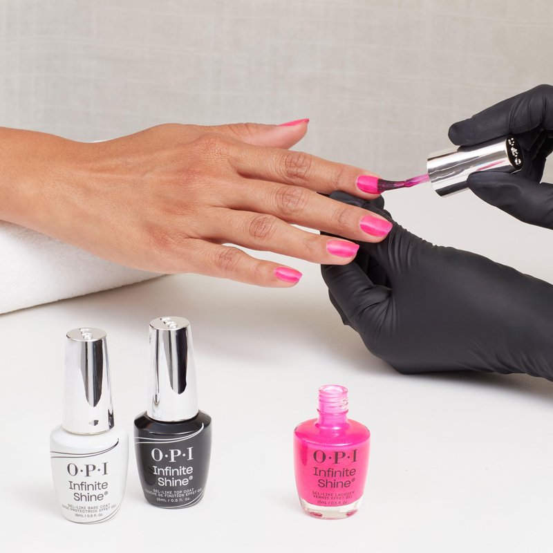 OPI Infinite Shine I’m Not Really an Influencer | Semi-Sheer Bright Neutral Pink Fuchsia with Glitter Long Wear Nail Polish | The New OPIcons Collection | Spring 2026