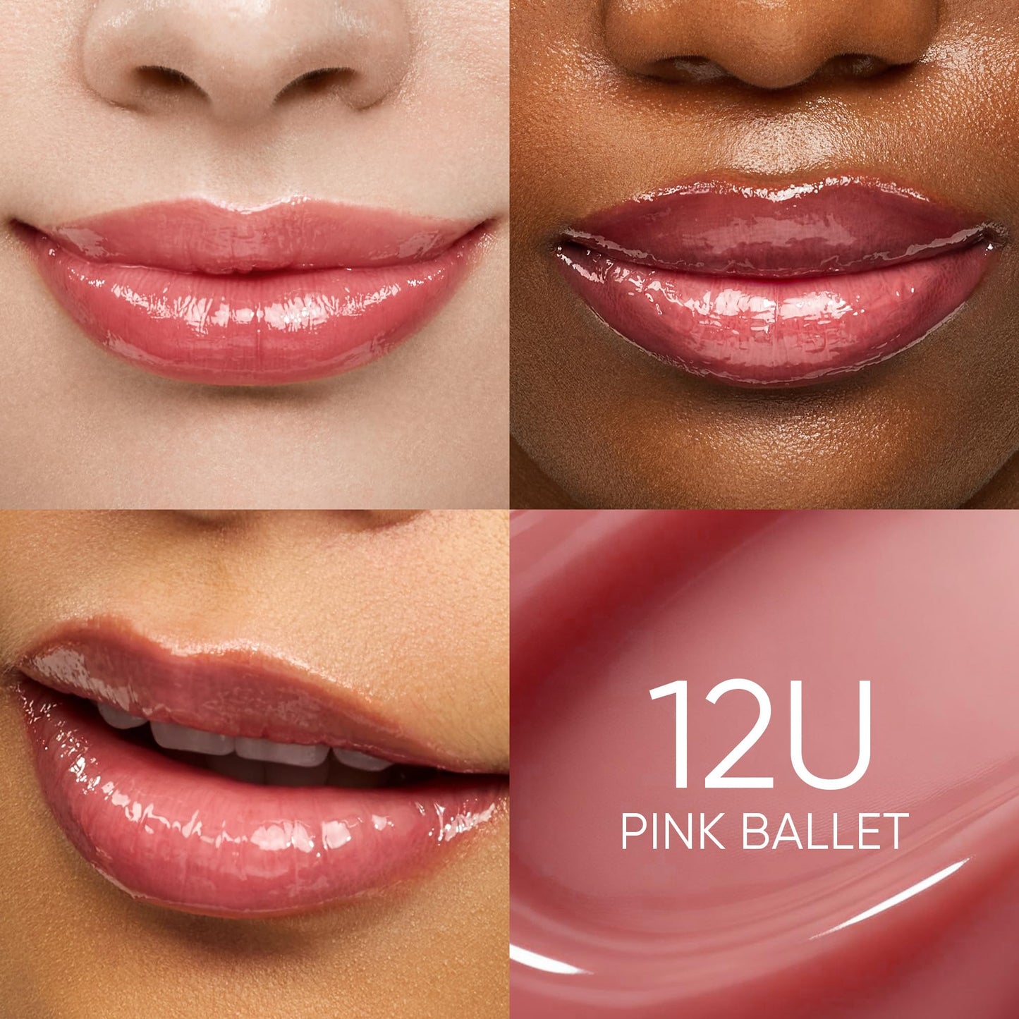 SKINTIFIC Peptide Brightening Lip Serum, Hydrating & Plumping Tinted Lip Gloss, Moisturizing Lip Balm with Polypeptides & Squalane for Glossy Sheer, Smooth Lips(12U Pink Ballet)