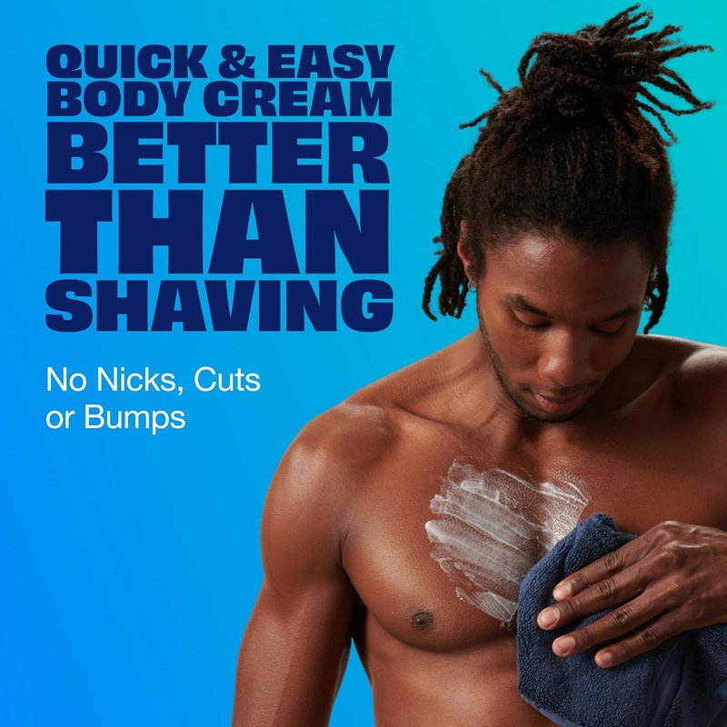 Nair Men Hair Remover Cream - Quick Body Hair Removal with Aloe & Lanolin | 12 Oz