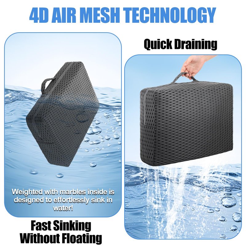 Threehoney 2 Pcs Hot Tub Booster Seat for Adults, 5 Inch 4D Mesh Spa Bathtub Booster Cushion with Suction Cups Micro Dot Quick Dry Non Slip Bottom Mat Tub Accessories for Indoor Outdoor(Grey)