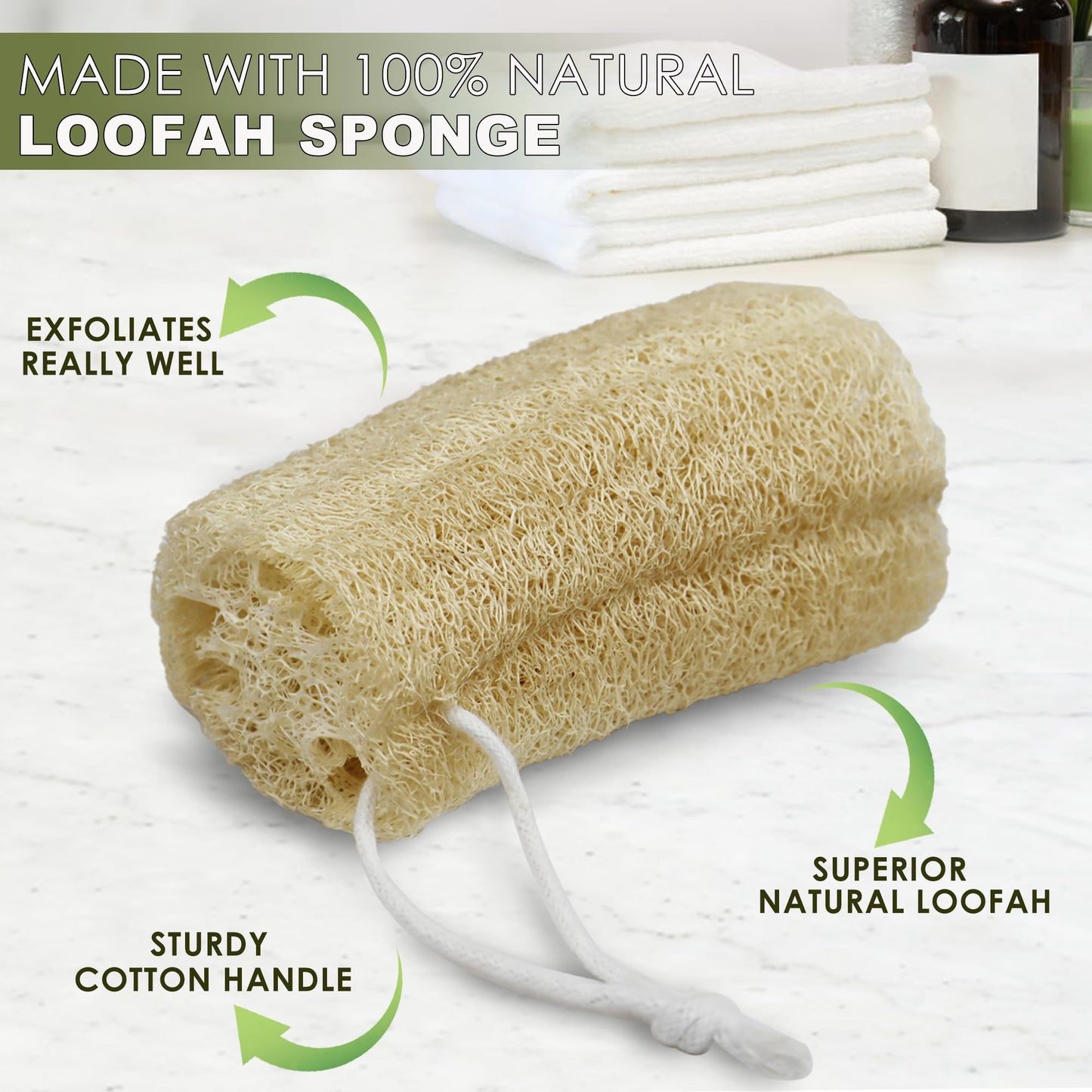 6 Pack Natural Loofah Exfoliating Body Scrubber, 5 Inches Organic Luffa Bath Sponge Exfoliating Shower Body Scrubber for Deep Cleaning & Smooth Skin, Natural Real loofah Sponge for Men & Women