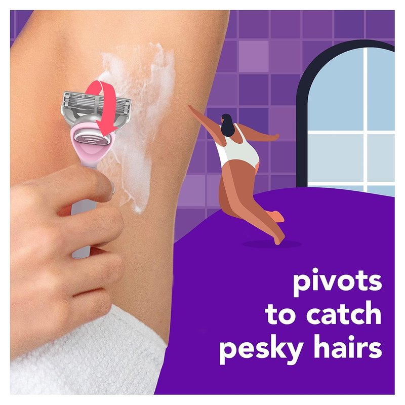 Joy Razors for Women - Lavender Razor Handle & 4 Blade Refills | Skin Irritation Protection