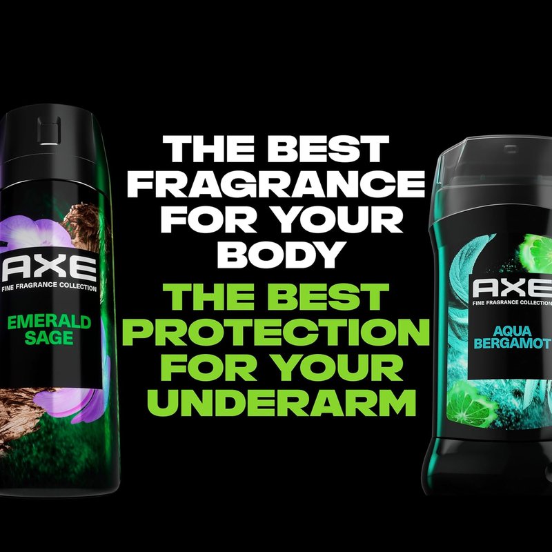 AXE Premium Deodorant Body Spray for Men - Emerald Sage | 72H Odor Protection with Essential Oils, 4 oz