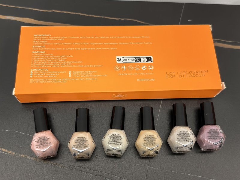 modelones Nail Polish Set 6 Colors Nude Nail Polish Jelly Set Red Pink Quick Dry Spring Summer Nail Polish 5ml (Sheer Nude Set)