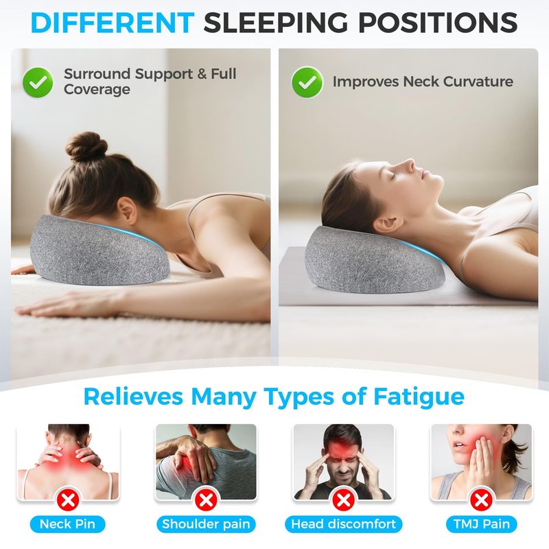 Face Down Pillow, Massage Headrest for Bed, Massage Face Cradle for Bed, BBL Pillow After Surgery Post Eye Surgery Vitrectomy Recovery, Faces Down Pillows for Rest and Recovery Reimagined (Grey)