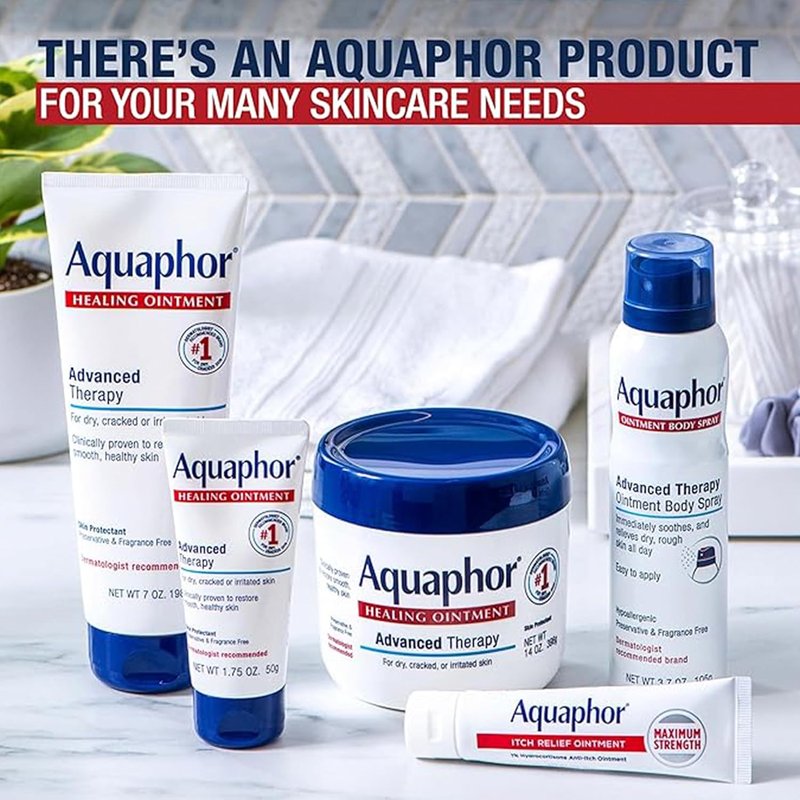 Aquaphor Advanced Therapy Healing Ointment & Balm Set - Skin Protectant with Avocado Oil & Shea Butter | 14 Oz & 0.65 Oz
